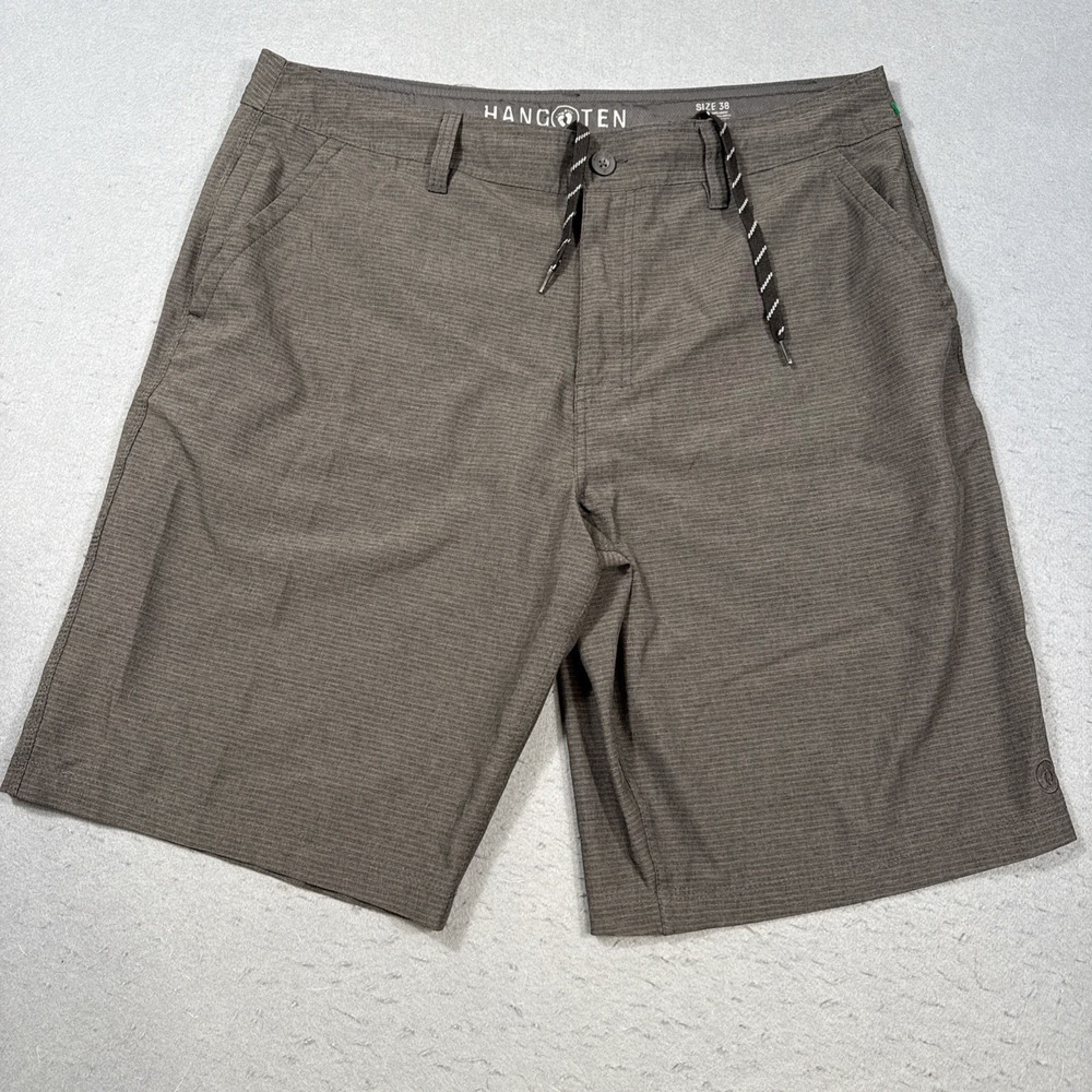 HANG-TEN Gray Spandex CASUAL BOARD SHORTS Street/Surf Beach Swim Trunks Men's 38